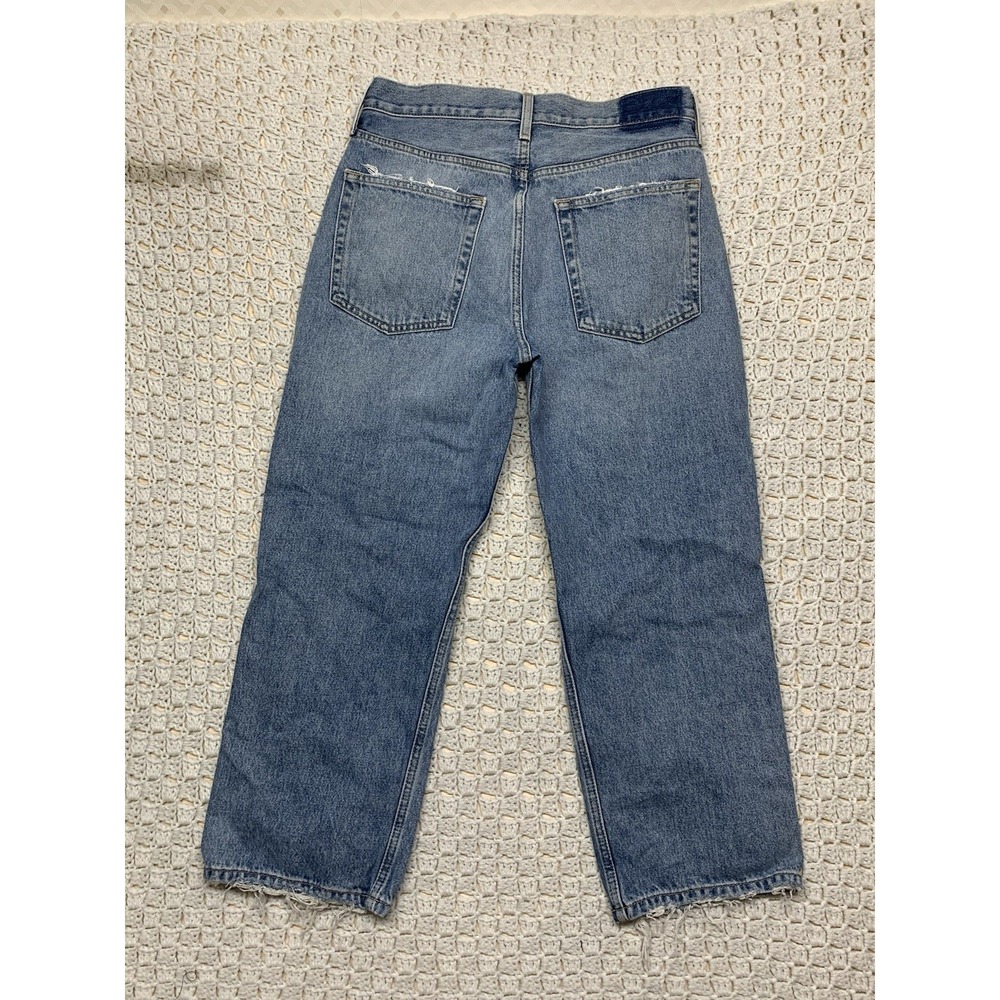 ETICA‎ Altin Loose Fit Crop Jeans Women's 26 Distressed SEA WALL Wash W29 L25 - Picture 3 of 12